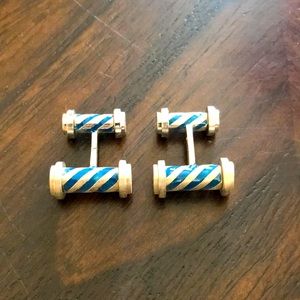 Blue. “Barber Shop” style Cufflinks